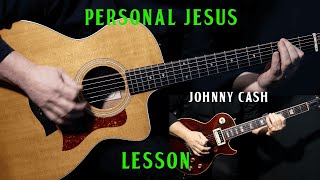 how to play "Personal Jesus" on guitar Johnny Cash version |  Guitar lesson | tutorial