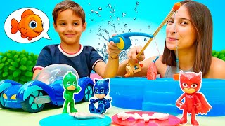 🐟 Atlas Balık Tutuyor! Pijamaskelilerle Eğlenceli Balık Ziyafeti 🍴✨