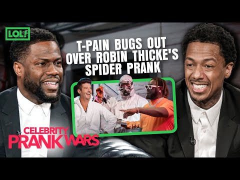 T-Pain Bugs Out Over Robin Thicke's Spider Prank | Celebrity Prank Wars | LOL! Network