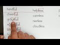 Understanding Suffixes: Full, Less, and Li