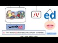 Pronunciation of 'ed' Endings