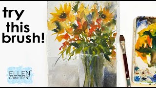 Try this brush for loose watercolor Flowers