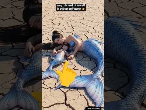 Indian Army Boy Saved His Mermaid 🧜‍♀️ Friend #ai #india #army #boy #baby #mermaid #cartoon#memes