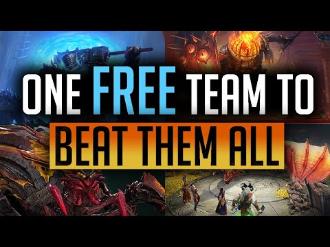 RAID | THE ULTIMATE ONE TEAM TO BEAT ALL LEVEL 20 DUNGEONS! ALL FREE CHAMPIONS!