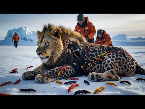 Rescuing a Lion Covered in Larvae with a Giant Honeycomb Wound | Incredible Arctic Animal Rescue