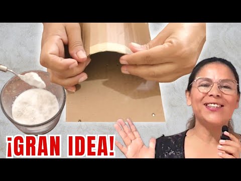 GRAN IDEA FACIL Y RAPIDA💯 MEZCLO PEGAMENTO BLANCO Y YESO MÁS BOTELLA PLASTICA Y 2 PIEZAS DE CARTON