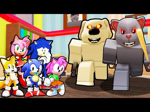 BIG SONIC FAMILY VS EVIL DOG AND CAT FAMILY IN ROBLOX