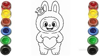 Cute Labubu Doll Drawing for kids, Painting & Coloring for kids, Toddlers | Let's Draw Together