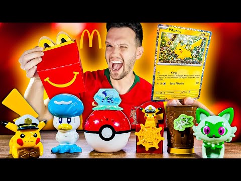 COMPREI TODOS OS BRINQUEDOS DO MCDONALDS COM CARTAS POKEMON 2025 | CAPITÃO HUNTER TCG