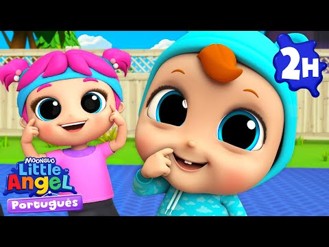 Cabeça Ombro Joelho e Pé | 2 HORAS DE LITTLE ANGEL! | Músicas Infantis em Português