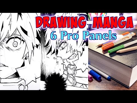 Drawing 6 Pro Manga Panels On Ipad Pro 12.9 - Anime Manga Sketch