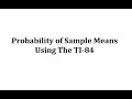 Understanding Sample Means and Probabilities