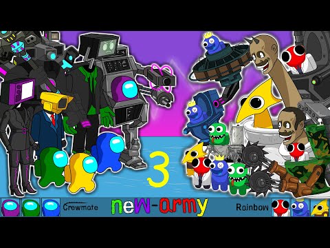 Among Us vs Skibidi Toilet army ( New-monsters) ANIMATION
