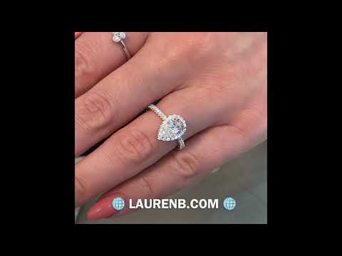 1.2 ct Pear Shape Diamond Halo Ring