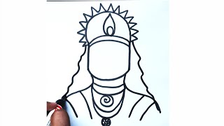  दुर्गा माँ को बहुत आसानी से कैसे चित्रित करें Number ll // how to draw durga //maa very easy durga