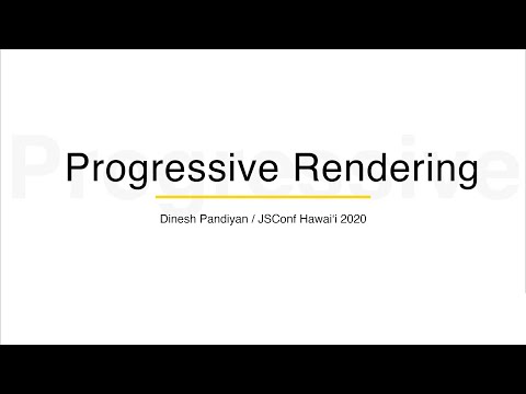 Progressive Rendering: Improve Performance on Slower Networks