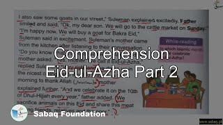 Comprehension Eid-ul-Azha Part 2