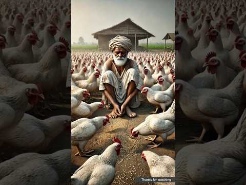 A farmer has many chickens and pigeons 😭 #ai #shorts #hen #pigeon
