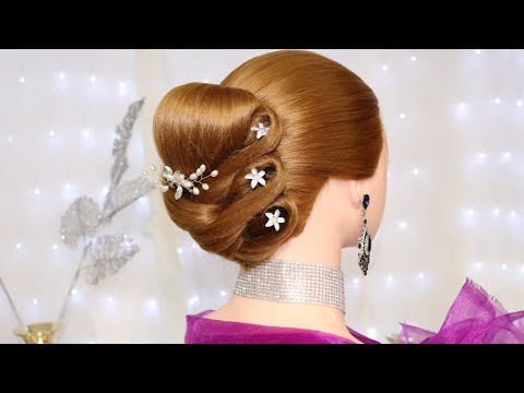RECOGIDO LIRIO ELEGANTE PARA NOVIAS, FIESTAS GRADUACIÓN QUINCEAÑERAS 🌹