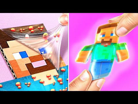 Steve de papelão ou de pelúcia? 😲 *Desafio de Artesanato Minecraft VS Roblox*