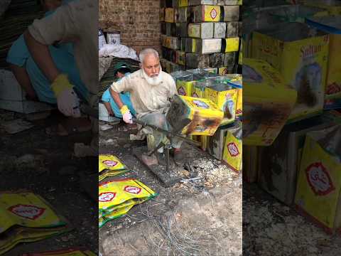 Recycling Oil Tin Boxes Into Sheets Inside Factory #ytshorts #asmr #oil #youtubeshorts #machine