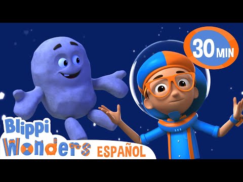 Blippi aprende sobre la luna y la gravedad🌑 🌒 🌓| Caricaturas| Moonbug en Español - Blippi Wonders