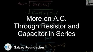 A.C. Through Resistor and Capacitor in Series