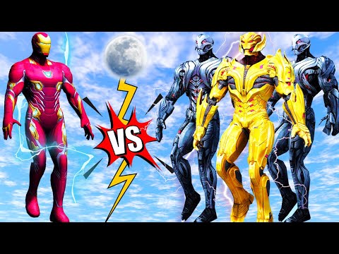 GTA 5 : Ironman VS Age Of Ultron P2 | Mega Gold Ultron and Soldier Ultron Destroy in GTA 5 Tamil !