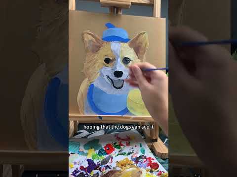 Dogs can only see yellow, blue,black, gray and white🧐 #portrait #petlover #petpainting