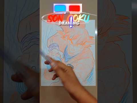 son Goku and Frieza 3D Transformation glass drawing
