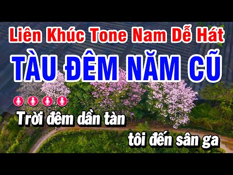 Karaoke Liên Khúc Nhạc Sống Tone Nam Dễ Hát | Tàu Đêm Năm Cũ | Ru Nửa Vầng Trăng