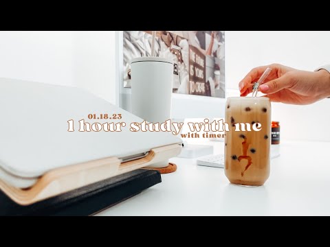 1 hour study with me 01.18.23, timer | lofi music to study, no midroll ads