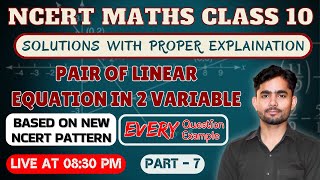 #9  CLASS - 10th, Maths Ch - 3 || LINEAR EQUATION IN TWO VARIABLE || New NCERT || CBSE || ANSHUL SIR