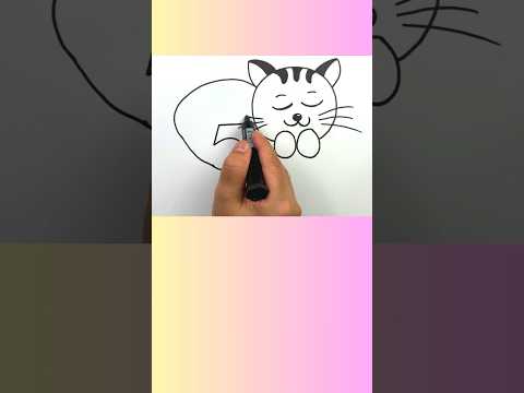 500'den kedi nasıl çizilir #kolayçizimler #howtodraw #easydrawing #shortvideo #catdrawing #çizim
