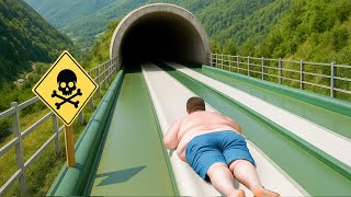 He Got STUCK in this BANNED Slide