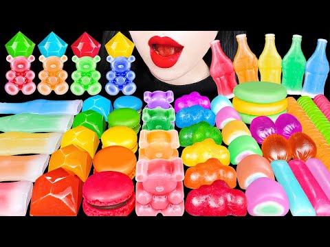 ASMR RAINBOW DESSERTS FROZEN NIK-L-NIP KOHAKUTO 무지개 디저트 얼린 닉클립 코하쿠토 스낵 젤리 먹방 EATING SOUNDS MUKBANG