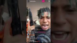 Nle Choppa showin new music on ig live and gettin lit with guns(6/28/2020)