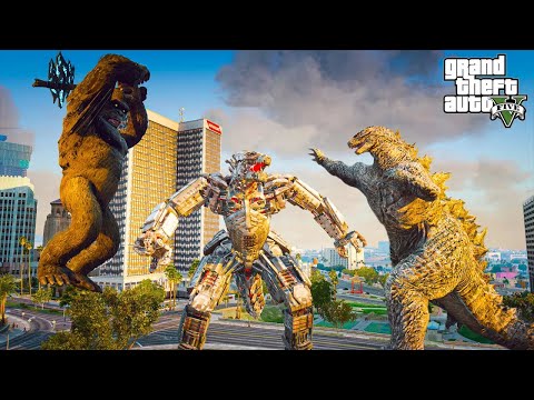 Godzilla & Kong vs Mechagodzilla | Epic GTA 5 Mods Battle