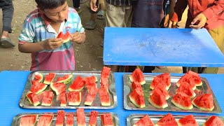 Bottle Flip Watermelon 🍉 Eating Challenge 😳
