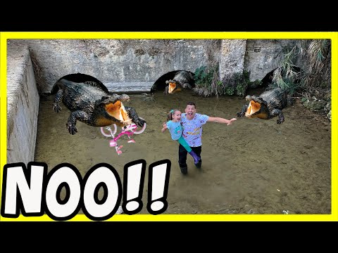 **ME ATACAN** CAIGO a la PISCINA TOXICA LLENA DE COCODRILOS GIGANTES y SE COMEN la BICI de @MIMARIELA