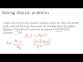 Dilution and Molarity Concepts