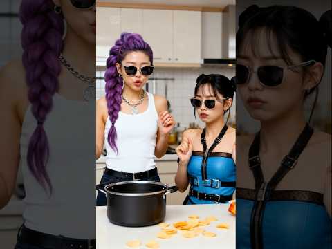 When Rumi and Zoey Cook Together🤣👩‍🍳🥘#shorts #kpopdemonhunter