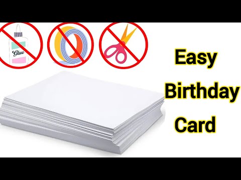 😍 white paper 😍 no glue, no tape, no scissor ❌❌❌ how to make birthday greeting card | diy card