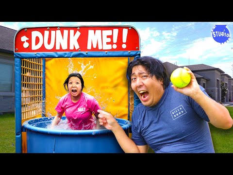 DUNK TANK CHALLENGE! Girls Vs Boys Matching Cup Challenge and Ryan’s World Trivia!