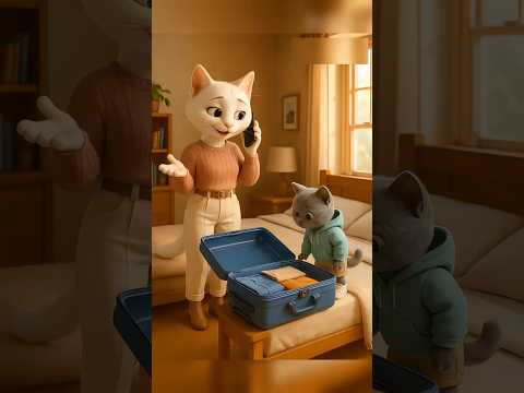 Mom Accidentally Packs Her Son in a Suitcase!😿🥰" #CatLovers #cat #cute #FunnyCats #catcartoon #fyp