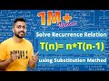 Substitution Method in Recurrence Relations