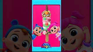 The leaning tower of MARSHMELLOW! 🍡 Little Angel Food & Candy Adventures #shorts #food