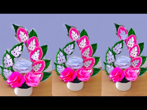 beautiful flower bouquet making with paper / diy flower bouquet