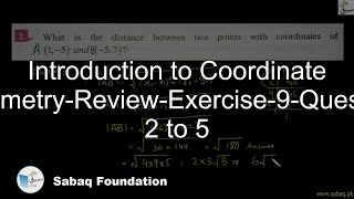 Introduction to Coordinate Geometry-Review-Exercise-9-Question 2 to 5
