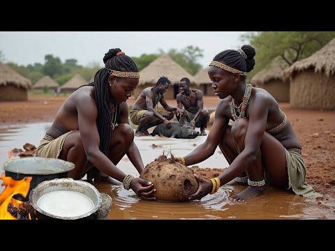 Hadza Women SURVIVAL Challenge - Digging Roots and Cooking in the Bush